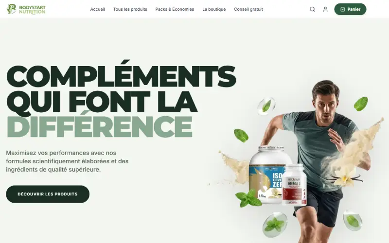 Capture d'écran de la boutique Bodystart Nutrition